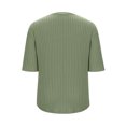 thumbnail image 4 of Fnooota Women's Plus Size T-shirts, Short Sleeve Loose Fit Casual Knitted Summer Tops Green Size 4XL, 4 of 4