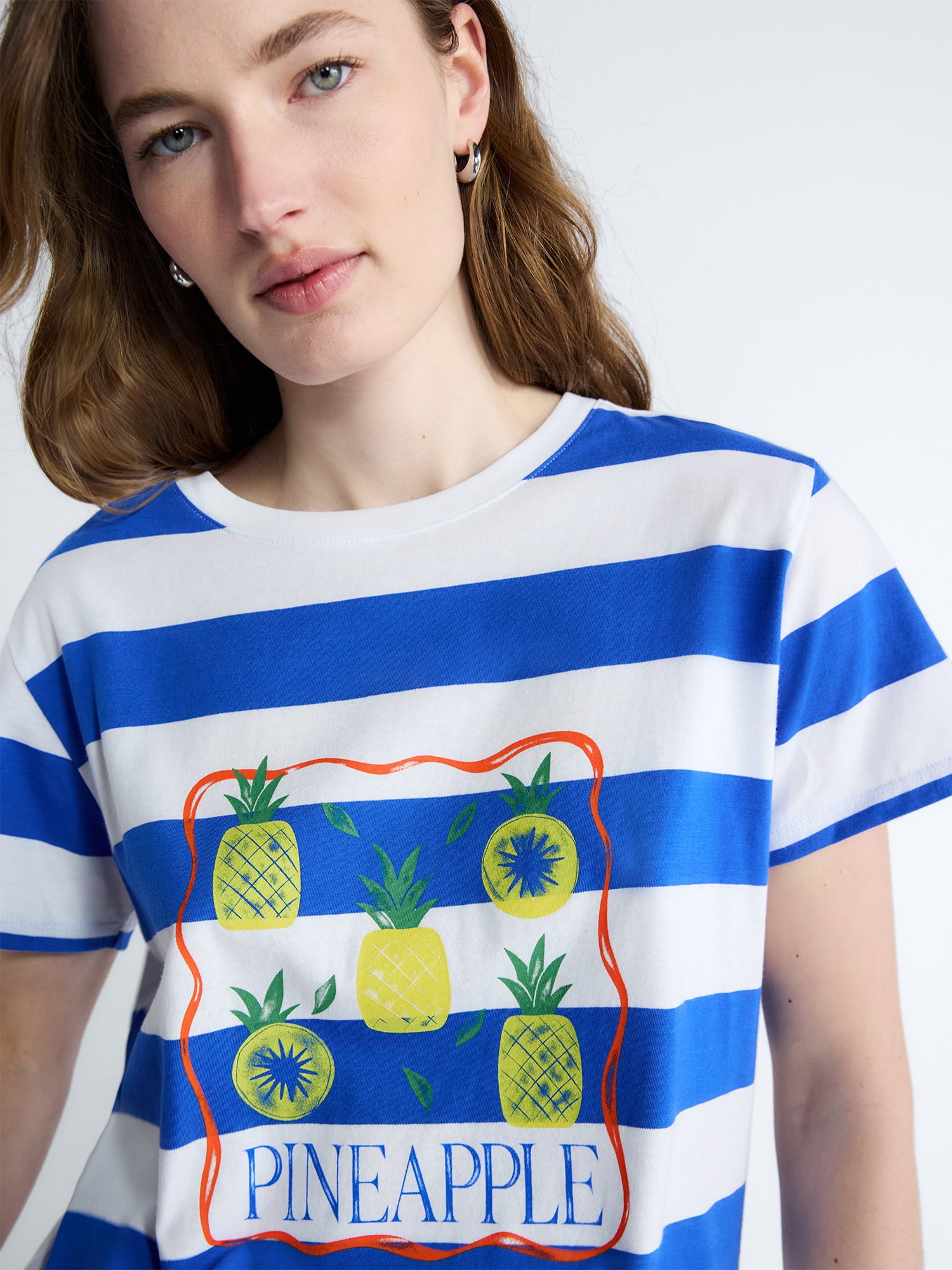 Free Assembly Women's Cotton Cropped Boxy Tee with Short Sleeves, Sizes XS-4X