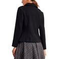 thumbnail image 3 of Abrigos de solapa INSPIRE CHIC para mujeres con bolsillos, abrigo casual de manga larga de doble botonadura en negro, 3 of 6