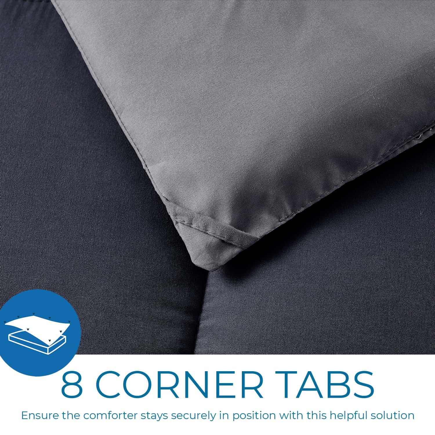 LammaLoe Twin Comforter, Quilted Down Alternative Comforter, All Season Duvet Insert Black/Gray