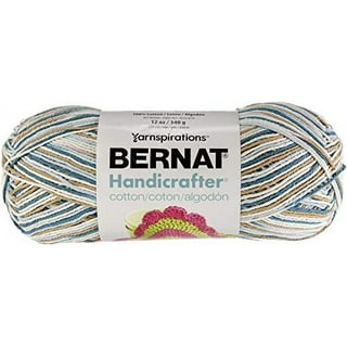  Bernat Handicrafter Cotton Yarn, Gauge 4 Medium Worsted,  Salt/Pepper