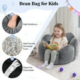 thumbnail image 6 of Lusimo Bean Bag Chair for Kids, Small Lazy Memory Foam Bean Bag Sofa for Bedrooms, Floral Design Couch with Velvet Washable Cover, Lounge Chairs with Pocket for Boys, Girls, Gray, 6 of 11