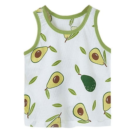 

Cotton Tanks Tagless Colored Cute Fruit Animal Camisole Undershirts for Kids