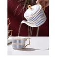 thumbnail image 4 of 6-piece ceramic coffee mug set, Tea Cup Set,a teapot, 4 teacups, tray,Suitable for coffee, tea, milk, cocoa, cereal, holiday gifts, 4 of 5