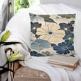 thumbnail image 4 of Blossom Floral Decorative Pillowcase 26''x26'', Vintage Beige Botanical Flowers Throw Pillow Covers Soft Cushion Case for Couch Sofa Bedroom Living Room, Pillowcase Boho Decor, 4 of 8