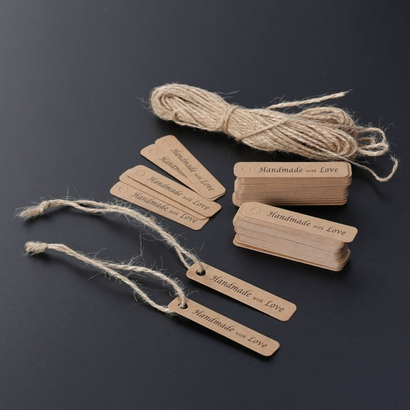 LABSERRON 100Pcs Kraft Paper Tags for Bread Tags and Handmade Crafts