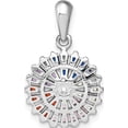 thumbnail image 3 of Sterling Silver Prizma Rhodium-Plated White And Colorful Cz Post Earring Pendant Set - Jbsp, 3 of 5