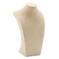 thumbnail image 4 of 3 Pieces Necklace Display Bust Jewelry Display Stand Holder, Beige Linen, 4.53x7.87 & 5.71x9.84 & 6.89x11.42 inch, 4 of 9