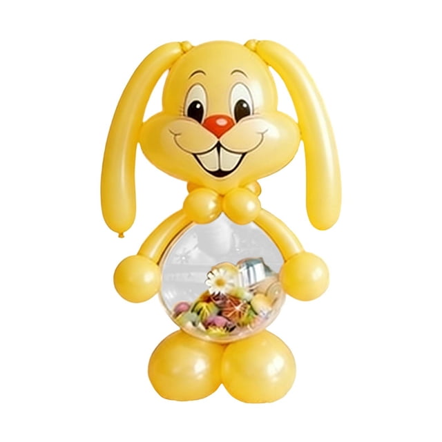 Yellow Easter Basket Shaped Balloon Candy Storage Decor Hanging Egg Hunt Party Decoration For Spring Holiday Home