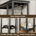 thumbnail image 3 of Aiho 3-Piece Bar Table Set with 3 Storage Shelves for Dining Room, Black, 3 of 9