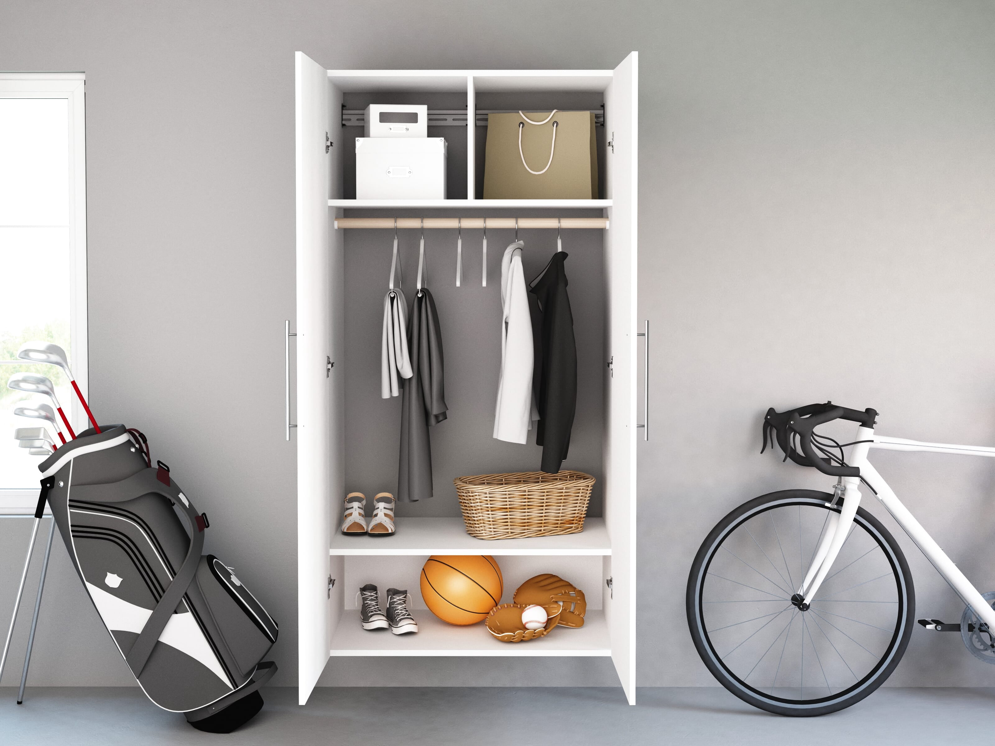 Prepac HangUps Wardrobe Cabinet, White