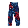 thumbnail image 3 of Lsque Red White Blue Fireworks Print Men's Pajama Pants, Lounge Pant - Comfortable Home Wear,Elastic Waistband, Stylish Design-Large, 3 of 9