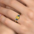 thumbnail image 4 of Gem Stone King 1.84 Ct Oval Yellow Citrine Blue Diamond 18K Yellow Gold Plated Silver Ring, 4 of 6