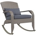 thumbnail image 1 of Outsunny Outdoor Wicker Adirondack Rocking Chair with Seat Cushion Pillow, 1 of 7