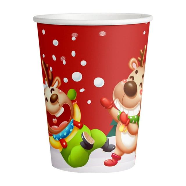 Christmas Paper Plates,Christmas Party Plates Christmas Festival Party Decoration Christmas Tableware Christmas Happy Paper Cup Tray Set 50Pcs Christmas Party Decorations
