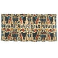 thumbnail image 7 of Yayeee Kitchen Curtains Tier Set of 2 Light Filtering 57"x36" Over Sink Window Panels, Red Geometric, 7 of 7