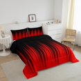 thumbnail image 2 of Black Red Comforter Set Full Abstract Gradient Stripes Bedding Set Teen,Vintage Ombre Art Striped Lines Geometric Down Comforter,Stripe Modern Style Quilt Simple Room Decor, 2 of 6