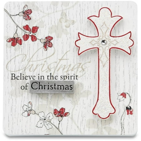 Christmas Sayings Play On Words Mark My Words by Pavilion Christmas Spirit 3 by 3-Inch Self Standing Holiday Plaque, Saying believe in the spirit of christmas By Pavilion Gift Cutie Patootie ()
