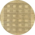 thumbnail image 1 of Ahgly Company Machine Washable Indoor Round Abstract Yellow Area Rugs, 7' Round, 1 of 7