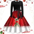 thumbnail image 4 of Vestido de Navidad de manga larga para mujer, traje de Swing, Pinup, Vintage, estampado gótico, Rockabilly, Navidad, Año Nuevo, invierno, 2023, 4 of 5