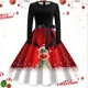 thumbnail image 4 of Vestido de Navidad de manga larga para mujer, traje de Swing, Pinup, Vintage, estampado gótico, Rockabilly, Navidad, Año Nuevo, invierno, 2023, 4 of 5