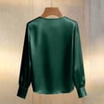 thumbnail image 6 of ZQGJB Women Satin Silk Tops Dressy Business Casual Tunic Blouse Lightweight Long Sleeve Peal Button Decor Work Shirts Office Outfits, 6 of 6