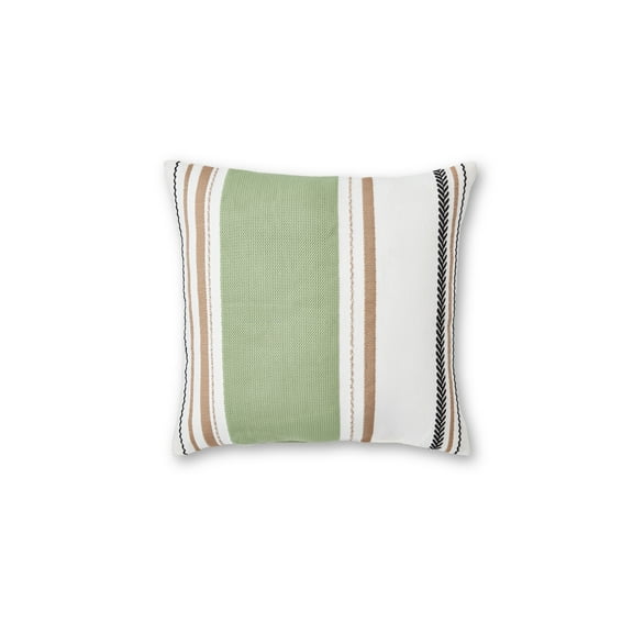 Better Homes & Gardens 18" x 18" Green Bold Stripe Outdoor Pillow
