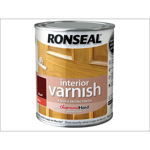 Ronseal - Interior Varnish Quick Dry Gloss Teak 750ml
