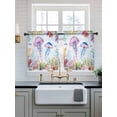 thumbnail image 2 of Jellyfish Coastal Tier Curtains 36 Inch Length,Sheer Curtains for Bedroom Living Room Window Blue Nautical Summer Beach Ocean Rod Pocket Drapes Kitchen Curtains Small Half Window 27.5"x36" 2 Panels, 2 of 6