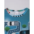 thumbnail image 5 of QEFJNO 3-12Y Kids Boys Pajamas Set 2 PCS Short Sleeve Top and Shorts Pants for Toddler Boys Traffic Road Pjs Summer, 5 of 7