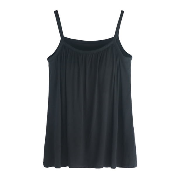Camiseta sin mangas lisa para mujer con sujetador incorporado - Camiseta sin mangas acolchada, poliéster - Tallas grandes S-XXXXXXL
