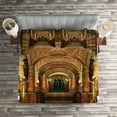 thumbnail image 2 of Ambesonne Gothic Quilted Coverlet 3 Pcs, Secret Passage Medieval, King Size, Brown and Red, 2 of 2
