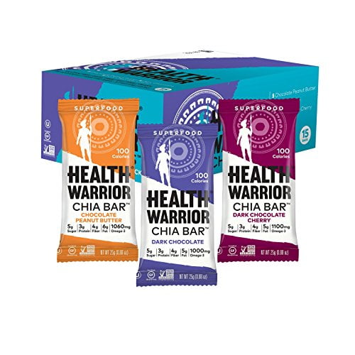Health Warrior Chia Bars Chocolate Variety Pack Gluten Free 25g Bars 15 Count Walmart Com Walmart Com