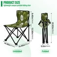 thumbnail image 3 of 600D Oxford Camping Chair Portable Foldable Chair Supports 220 lbs for Picnic, Fishing, Backpacking Green Dandelions Pattern, 3 of 8
