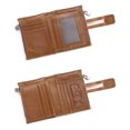 thumbnail image 3 of MasteelfCA Men Retro Casual Short Wallet Double Zipper Snap Closure Coin Purse Leather Pack Portable Bag (Light Brown), 3 of 7