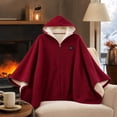 thumbnail image 4 of QISIWOLE Red Heated Hooded Shawl Wrap For Women, 3 Heat Settings Fast Heating, 4.8 ft x 31.5 in Cotton Blend Heated Blanket, For Home Office Travel Winter Warmth, 4 of 6