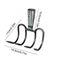 thumbnail image 3 of Alloy Steel Four Tine Garden Rake for Soil Loosening Weeding and Rock Removal – Heavy Duty Metal Hand Rake for Home Garden Yard and Beach Sand, 3 of 6