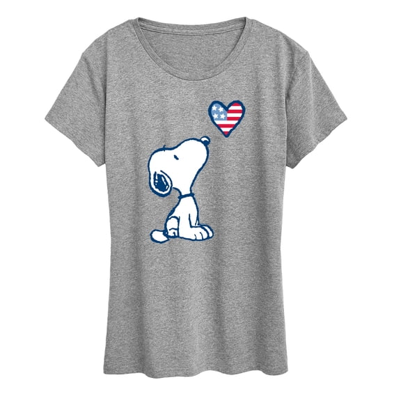 Peanuts - Snoopy Flag Heart Short Sleeve Graphic T-Shirt