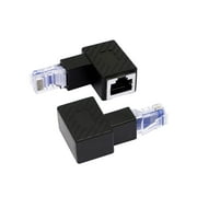 RIIEYOCA Up Angle Ethernet Adapter, 90 Degree RJ45 Male to Female Extension Cat6 LAN Network Connector for Computers,
