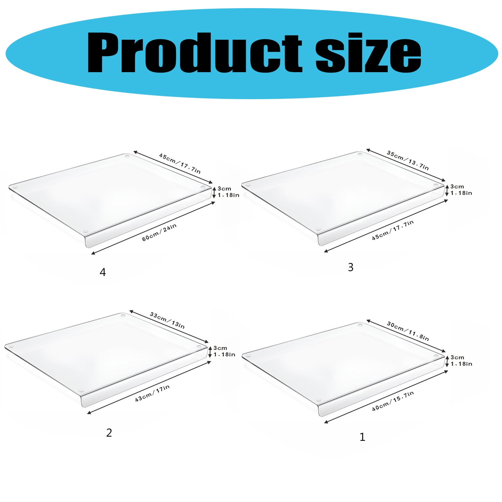 Slip Resistant Acrylic Cutting Mat Kitchen Chopping Board for Cutting Vegetables Fruit Meal Preparation Supplies