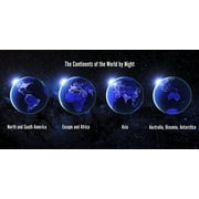 Continents of the World by Night - 3 Lenticular 3D Postcard Greeting Cards - Super Size Card