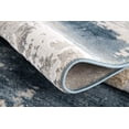 thumbnail image 3 of 2â€™ x 15â€™ Cream and Blue Abstract Patches Runner Rug, 3 of 18