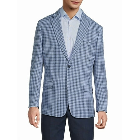 Tommy Hilfiger Mens Modern fit Sport Coat Blazer 38 S Blue Plaid Stretch