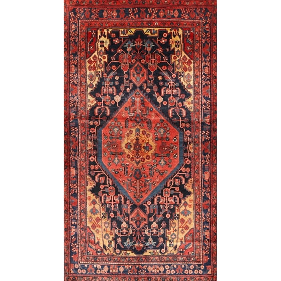Ahgly Company Machine Washable Indoor Rectangle Traditional Tomato Red Area Rugs, 6' x 9'