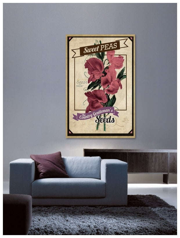 "Flower Packet Sweet Peas" Painting Print on Wrapped Canvas