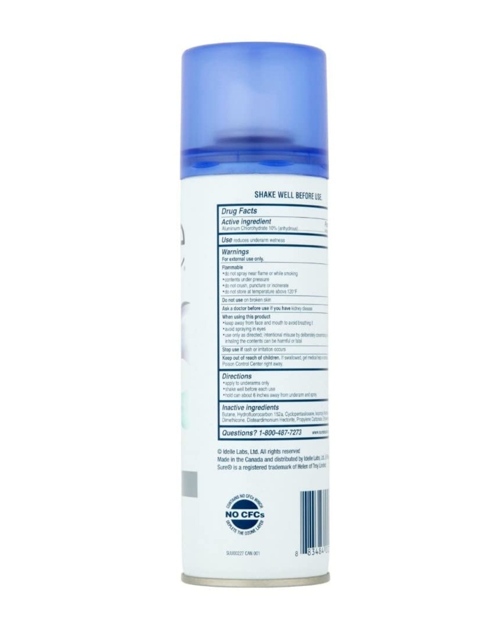 Sure Anti-Perspirant & Deodorant Aerosol Spray Unscented, 6 oz (Pack of 6)