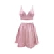 thumbnail image 1 of Gibobby Pijama algodón mujer Falda con tirantes sexy para mujer Ropa de casa de manga larga con de seda de piezas(Rosa,CH), 1 of 5