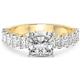 thumbnail image 3 of 4 Carat IGI Certified Cushion Shape Lab Grown Diamond Engagement Ring | 14K Yellow Gold |Danica Side Oval Diamond Eternity Diamond Ring | FG-VS1-VS2 Quality Friendly Diamonds, 3 of 4