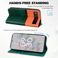 thumbnail image 6 of Feishell Cute Animal Pattern Wallet Phone Case for Google Pixel 6a,Color Matching PU Leather Shockproof Magnetic Flip Stand Credit Card Slots Slim Phone Case with Wrist Strap, Darkgreen, 6 of 8