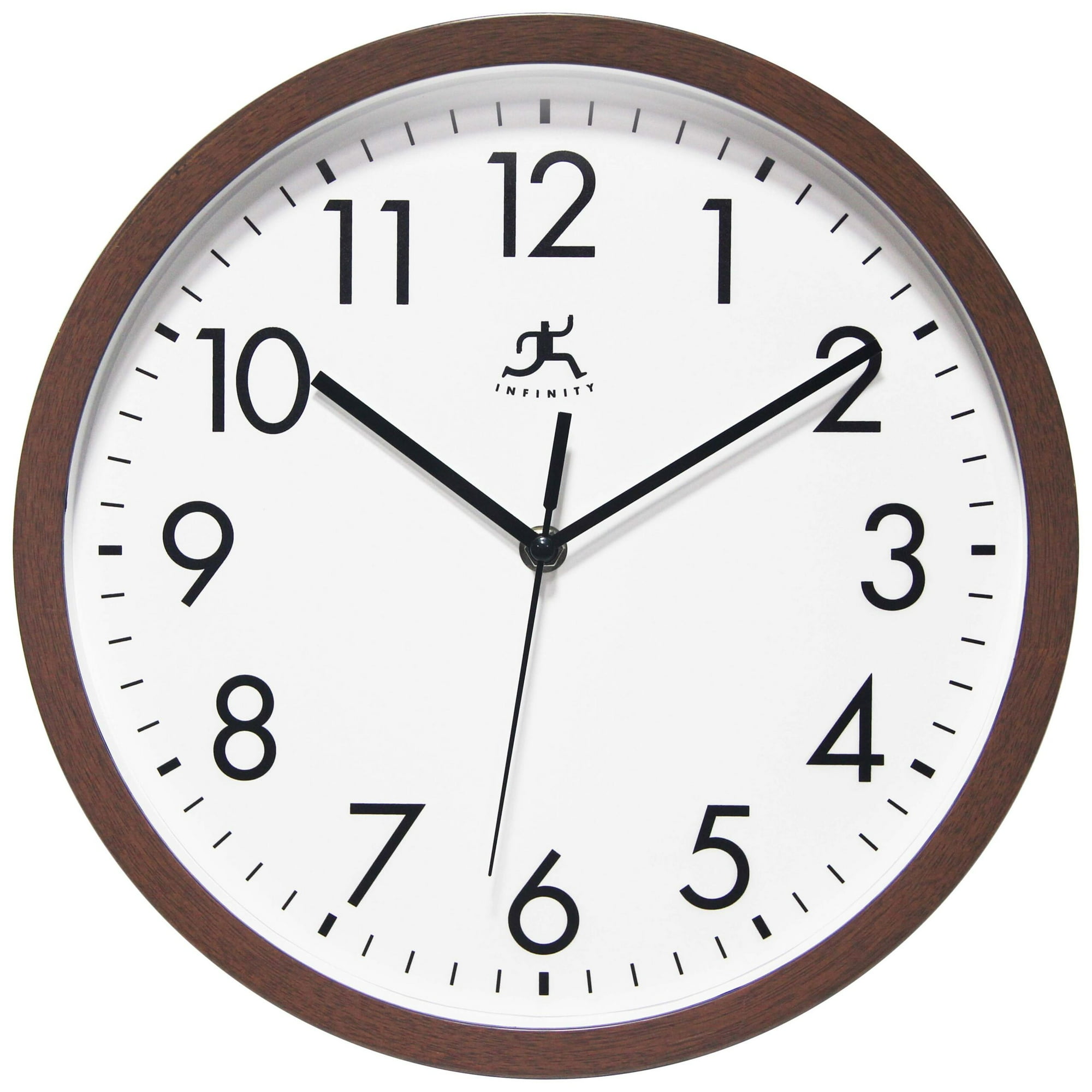 Infinity Instruments 12 Walnut Finish 12 inch Wall Clock